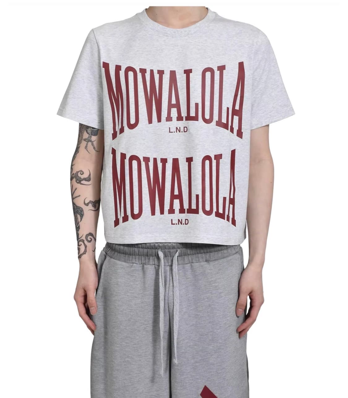 Mowalola 더블 스웻 티 그레이 xl 상품이미지1