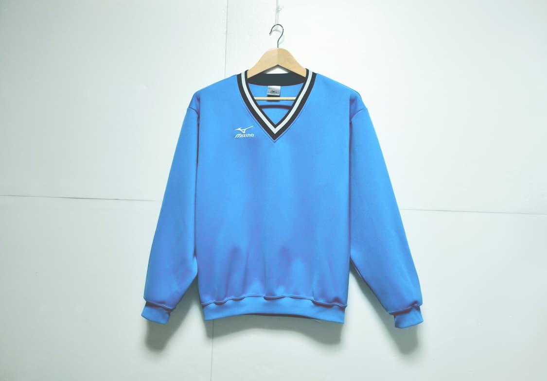 남성 미즈노 구형 일본판 기능성 브이넥 스웻셔츠 긴팔 맨투맨 트레이닝복 상품이미지2