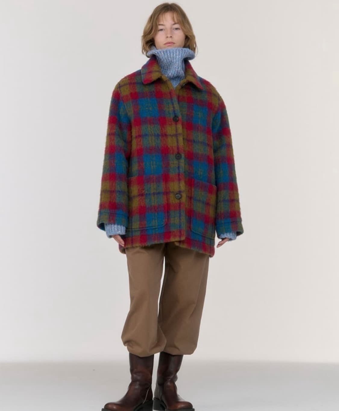 시엔느 메튜 알파카 체크 코트 상품이미지2