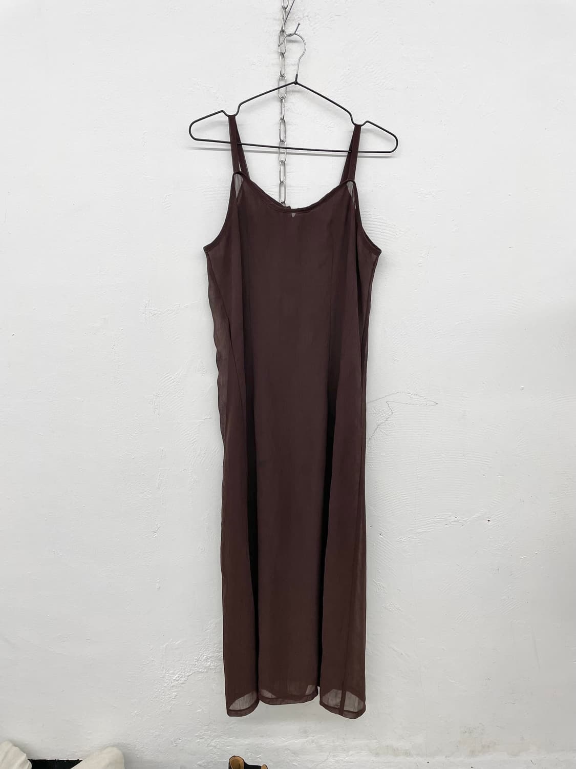 브라운 레이어드 롱 슬립 상품이미지4