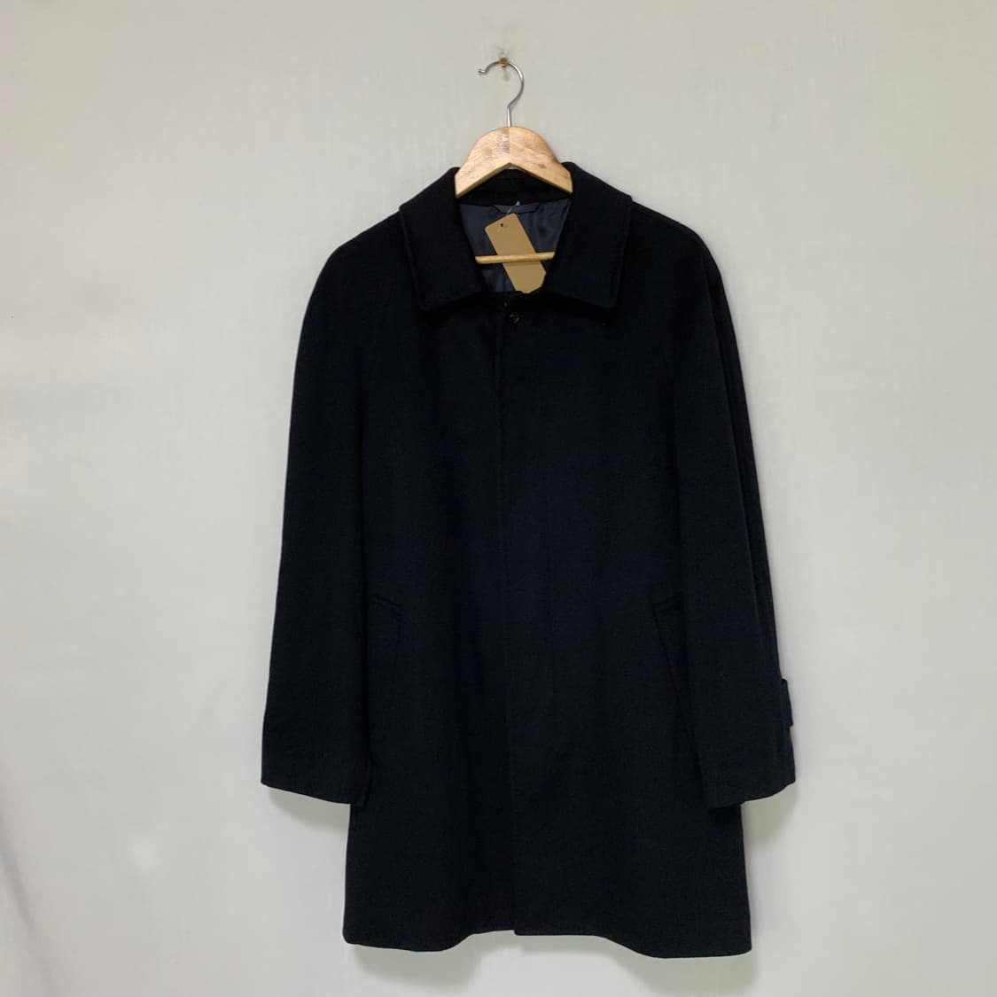 jpn 캐시미어 100% 버튼 하프코트 블랙 L 상품이미지1