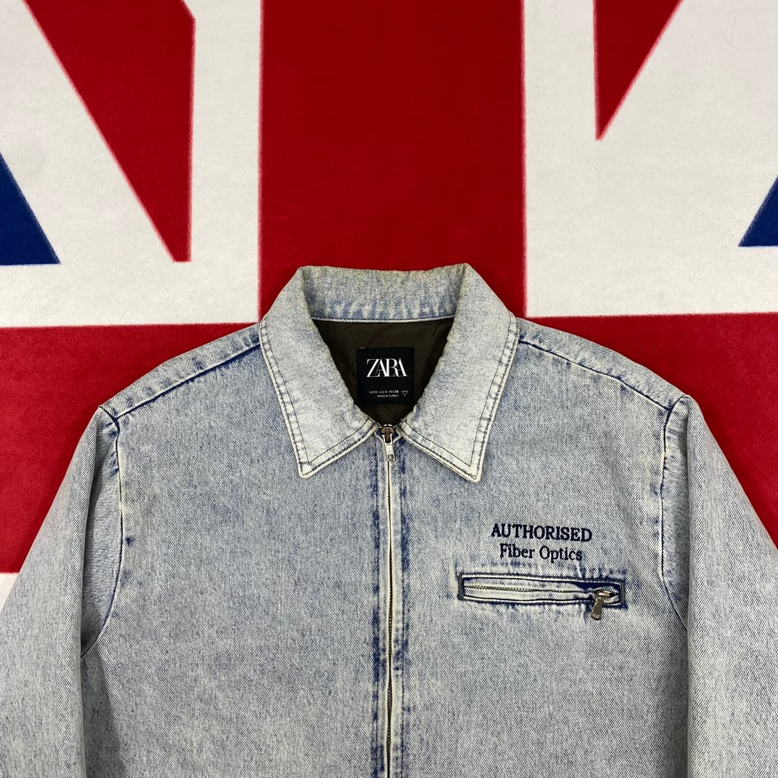 자라 데님 블루종 S실측L 상품이미지3