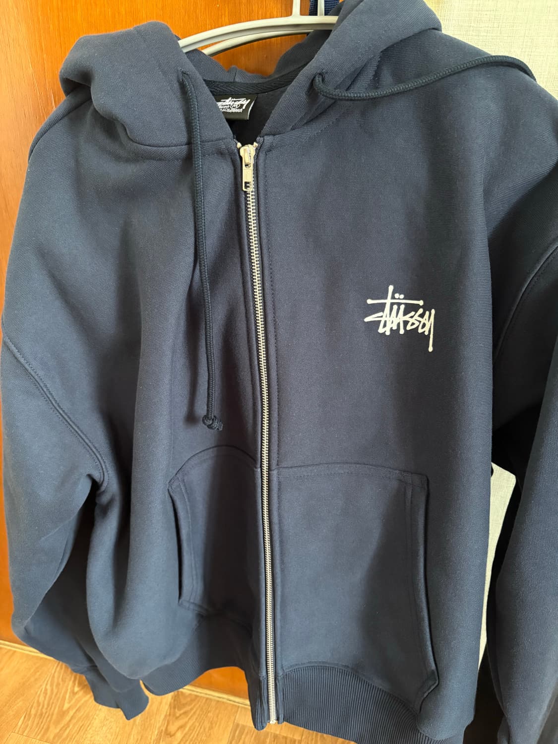 스투시 베이직 후드집업 네이비 새상품 M 상품이미지2