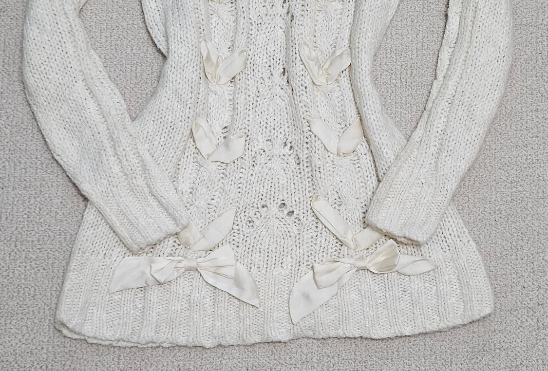 리즈리사 리본 니트 원피스 / 갸루 히메갸루 라떼갸루 달천깔 상품이미지2