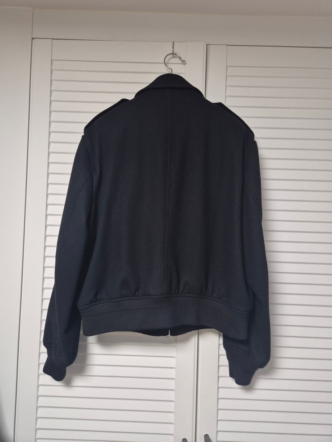 (XL)토니웩 펠티드 울 에폴렛 봄버 자켓 블랙 상품이미지3