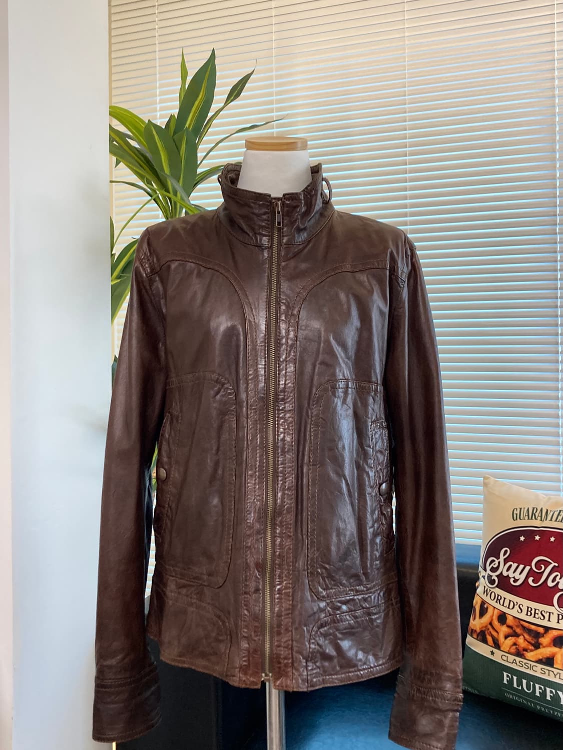 beautiful people 가죽 브라운 자켓 상품이미지4