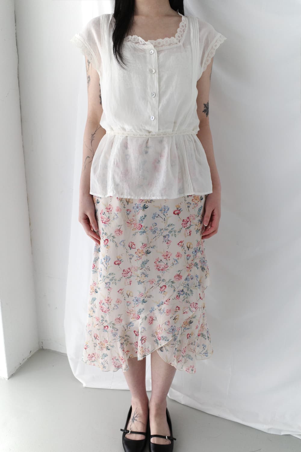 lace half blouse 상품이미지6