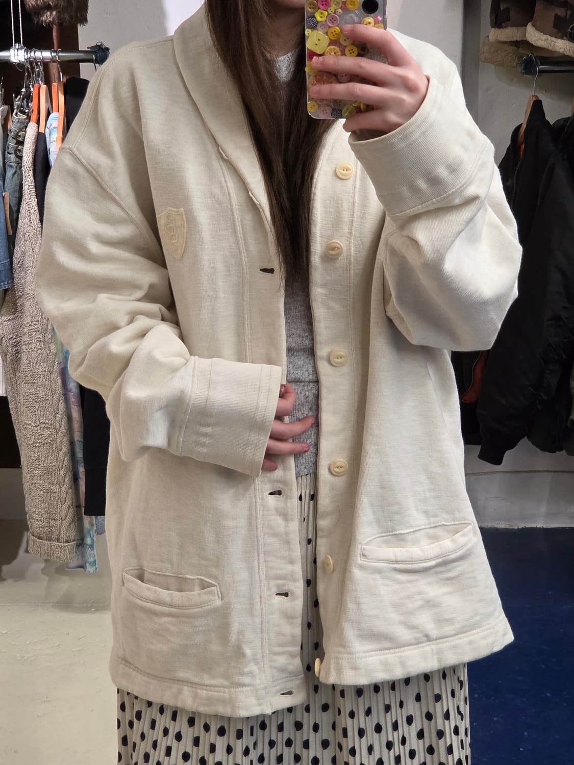 PRL 폴로 랄프로렌 쉴드로고 숄카라 가디건 상품이미지3