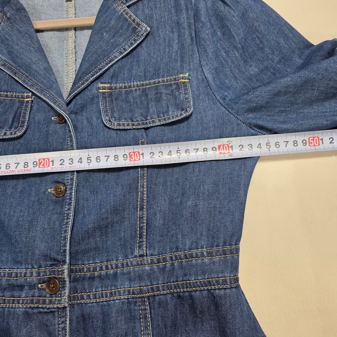 1375 LAP 랩 데님 롱원피스 M 여성 버튼형 플레어핏 데님원피스 상품이미지3