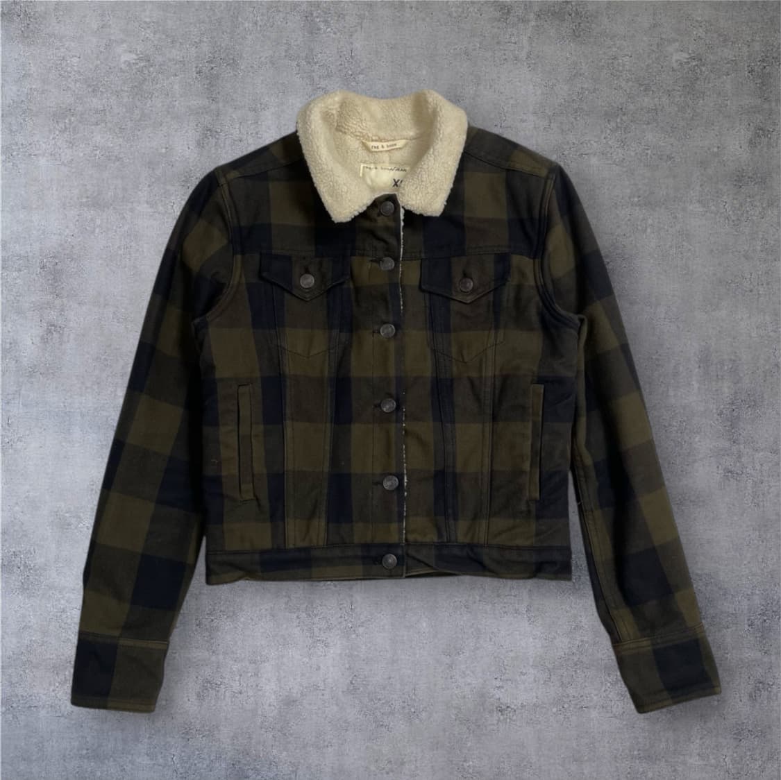 랙앤본 Rag&bone 체크 쉐르파 숏 자켓 XS 상품이미지1