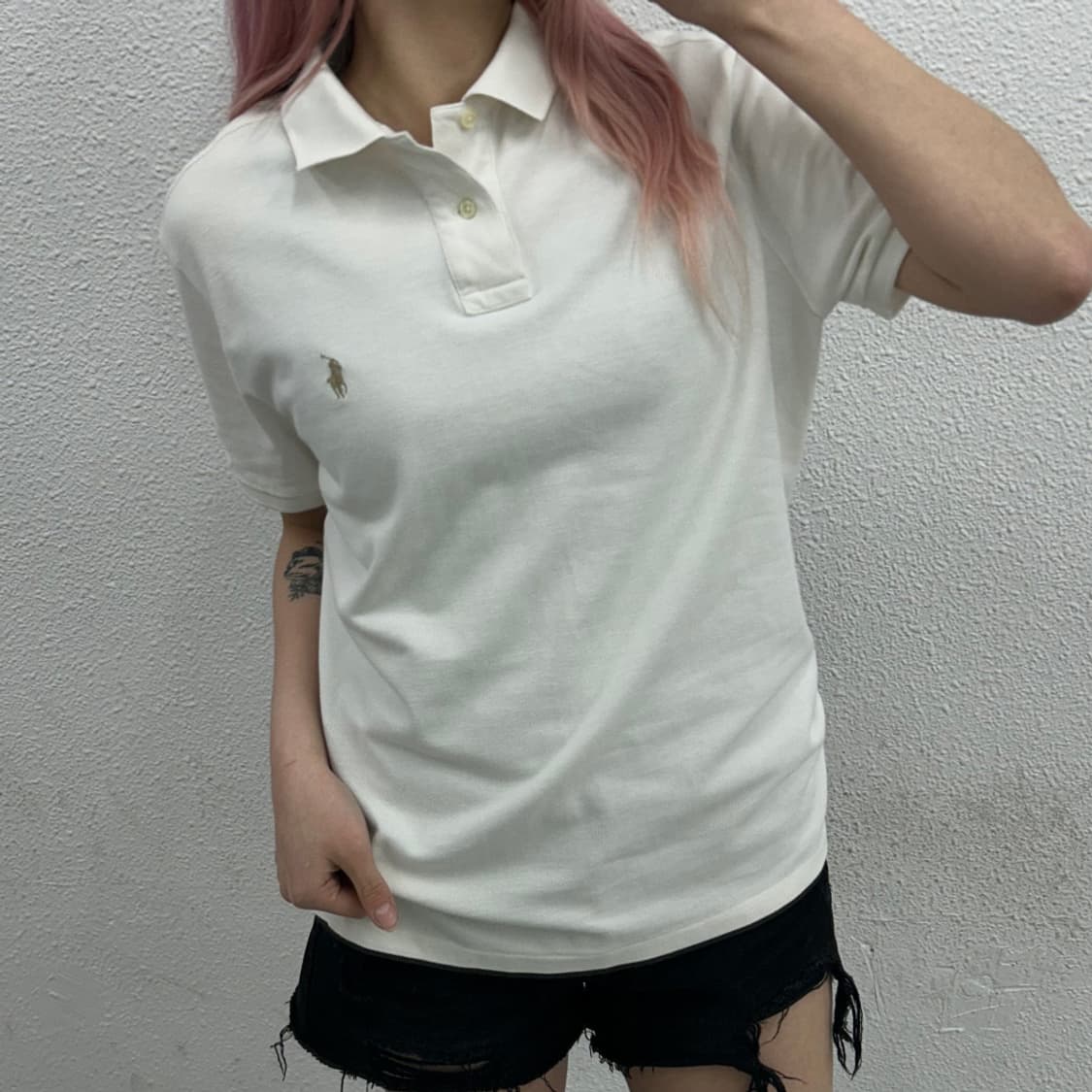 폴로 랄프로렌 베이지포니 화이트 카라 반팔 M 상품이미지1