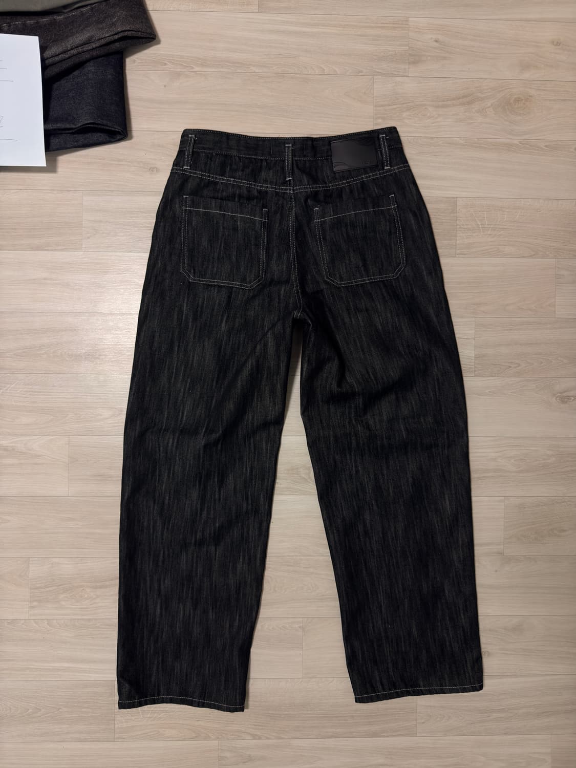 미나브/ 원턱 카운터 데님팬츠[레인블랙] / L 상품이미지3