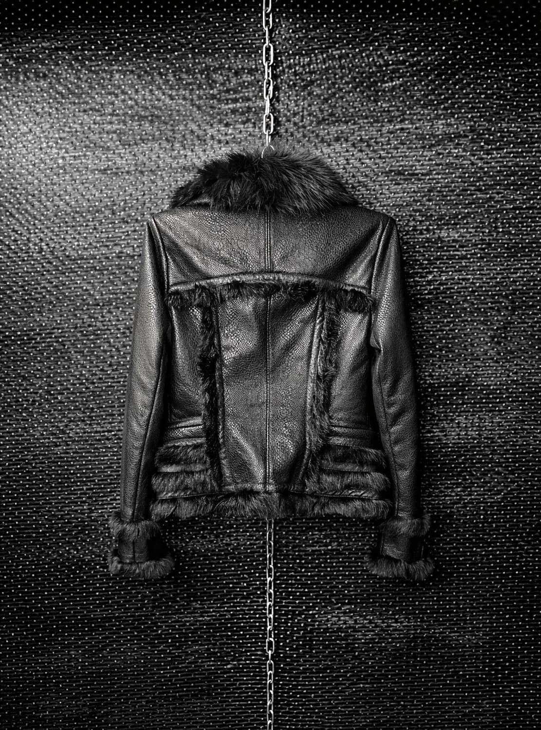 Shalang 퍼 레더자켓 상품이미지2