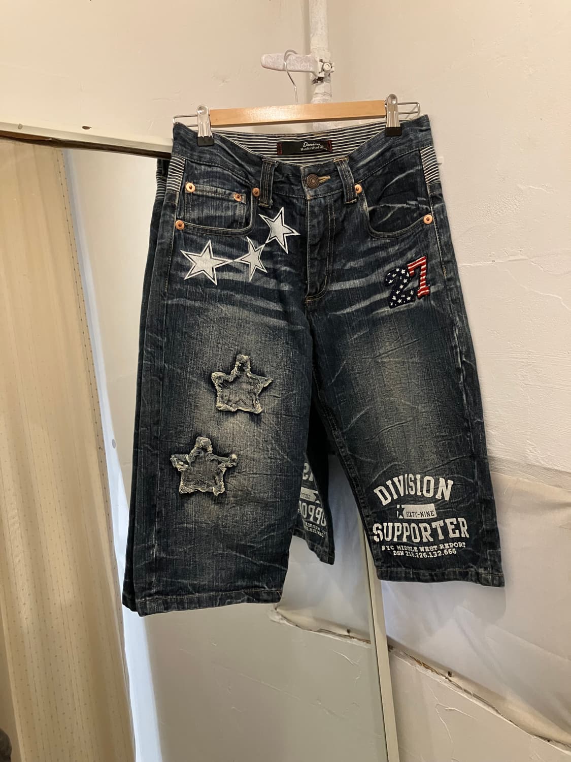 핸드메이드 패치워크 데님 쇼츠 28 상품이미지2