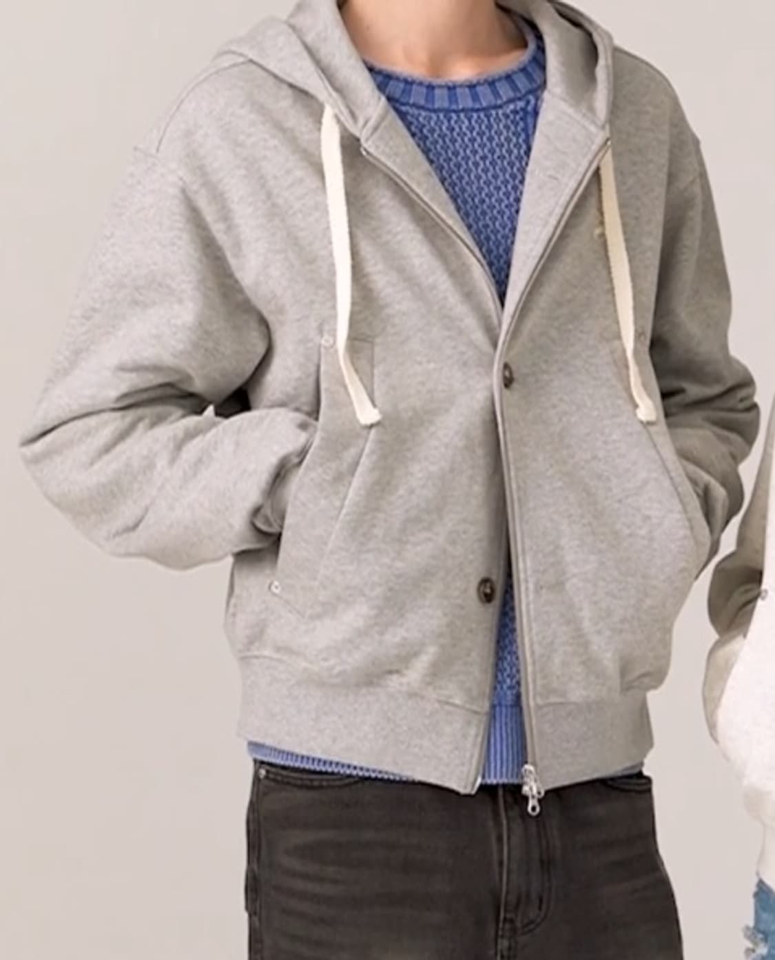 세터 (SATUR) 테오 코튼 올 데이 후드집업 멜란지그레이 L 상품이미지5