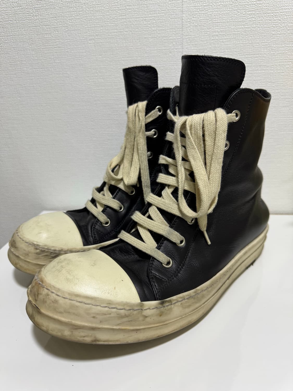 릭오웬스 라몬즈 하이 레더 블랙 상품이미지1