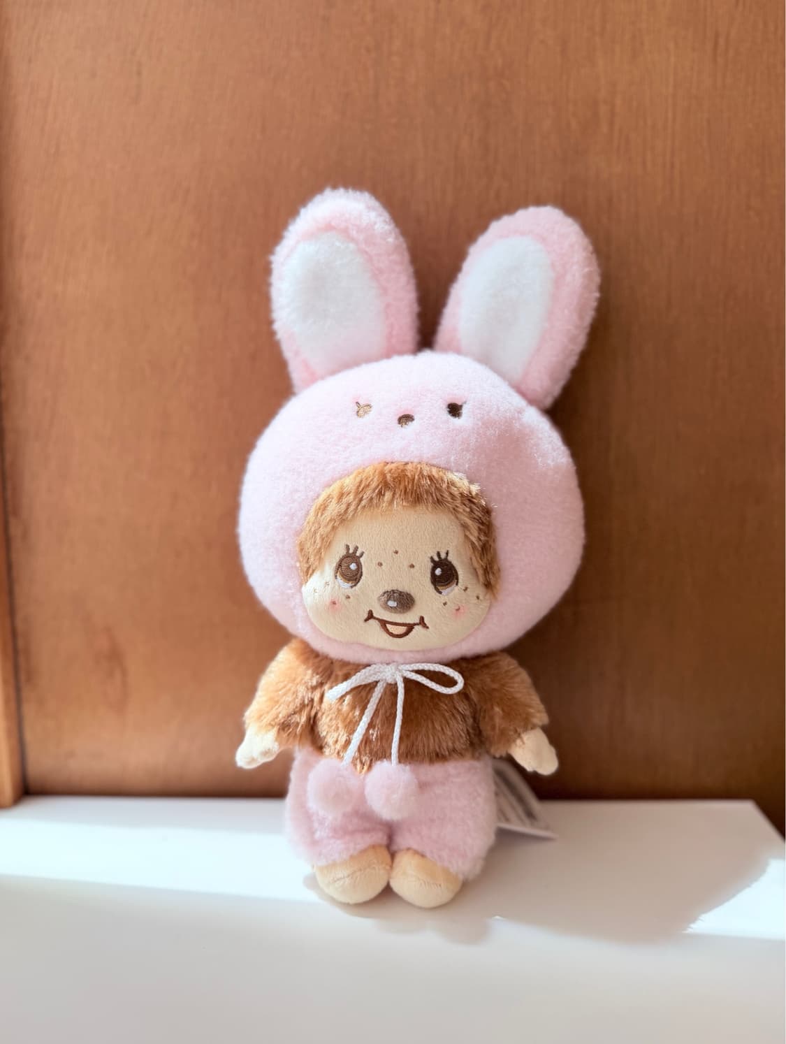 일본 핑크 토끼옷을 입은 몬치치 인형 38cm 상품이미지1
