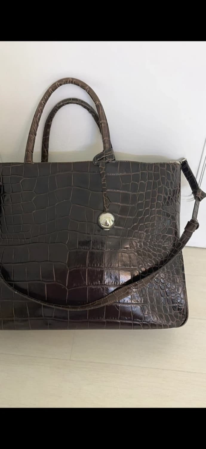 Furla 가죽 토트백입니다 갈색 악어 패턴이 고급스러워요 토트백과 숄더 상품이미지6