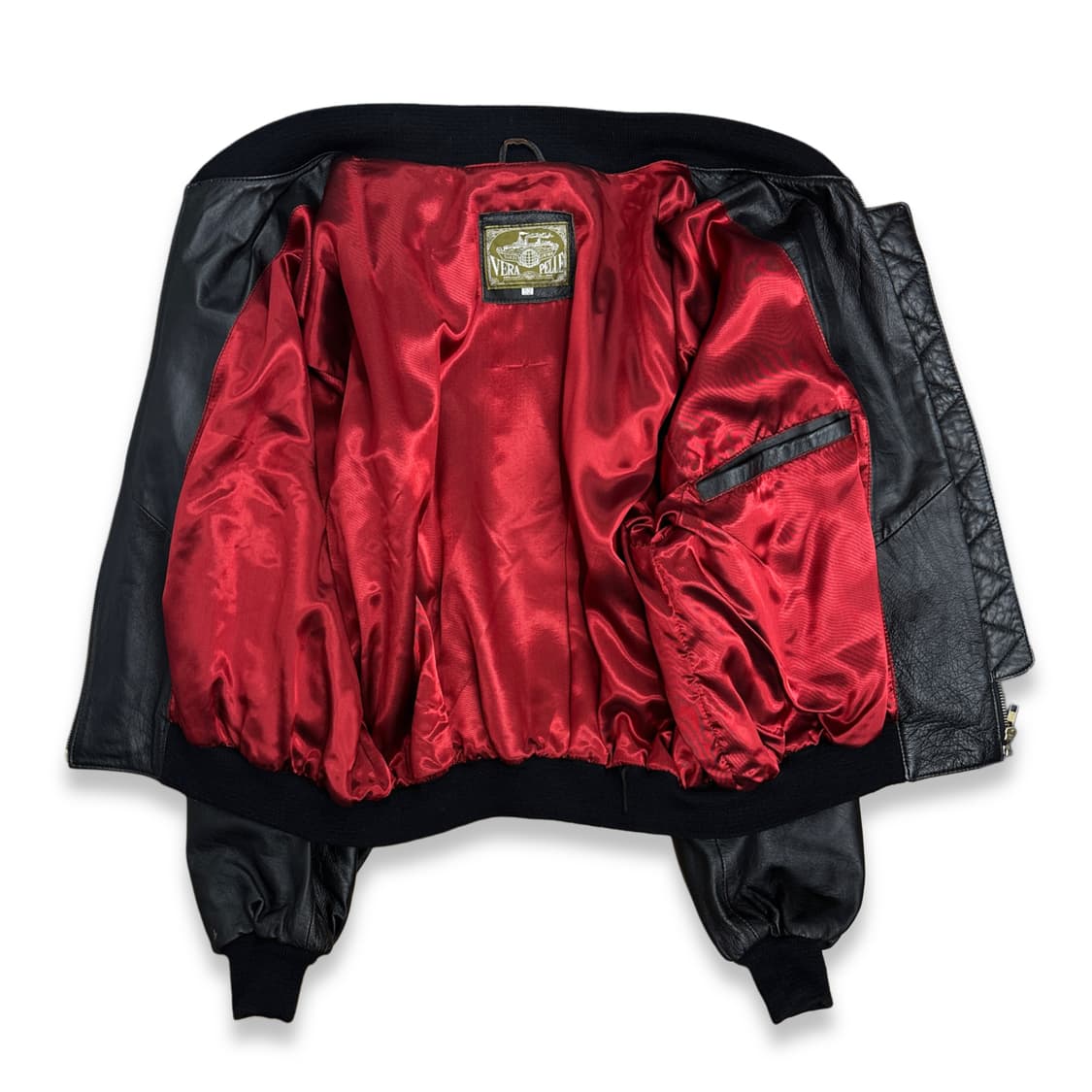 80s Italy Vera Pelle 봄버 자켓 XL 상품이미지3