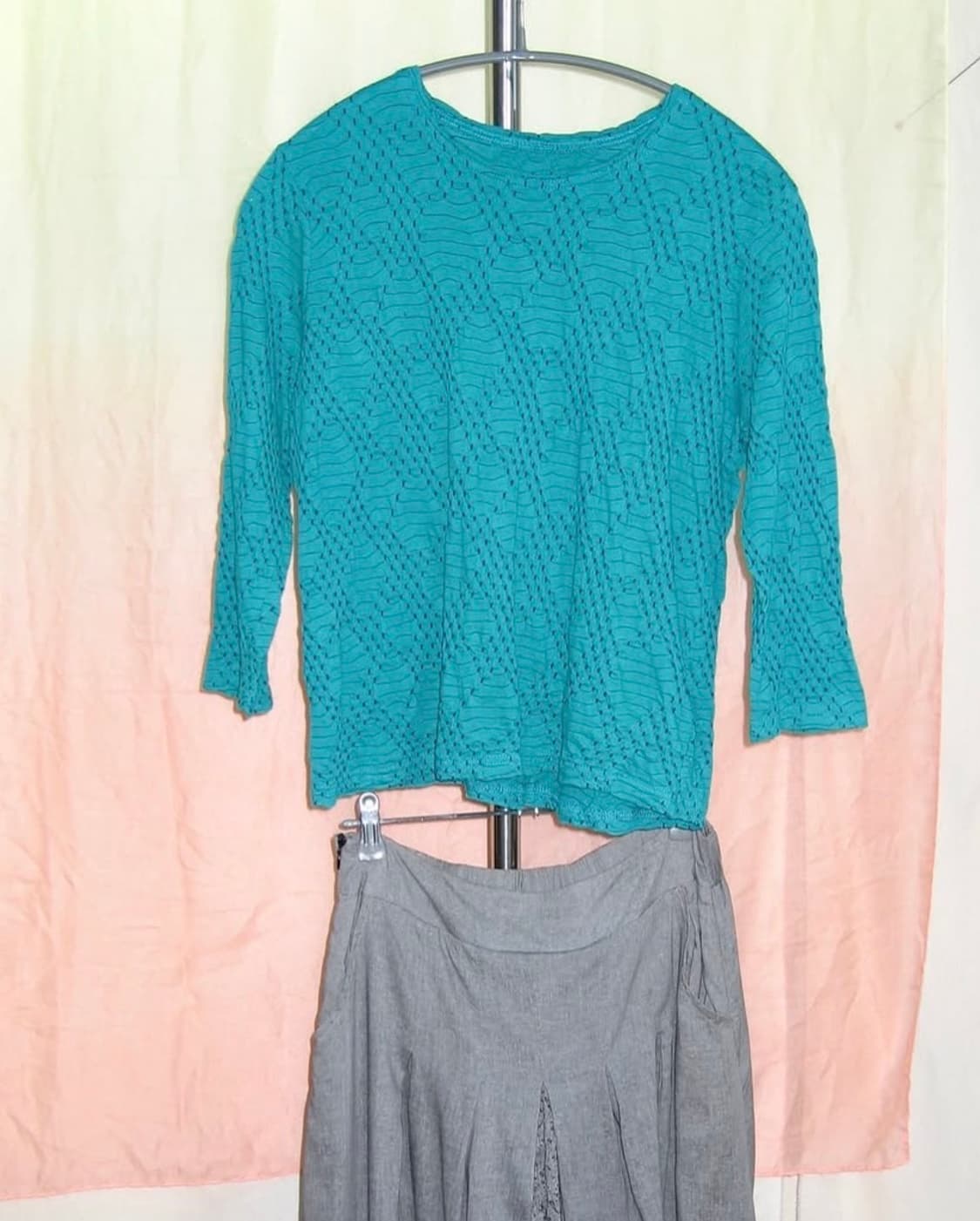 일본 브랜드 CALL 민트 니트 탑  상품이미지1