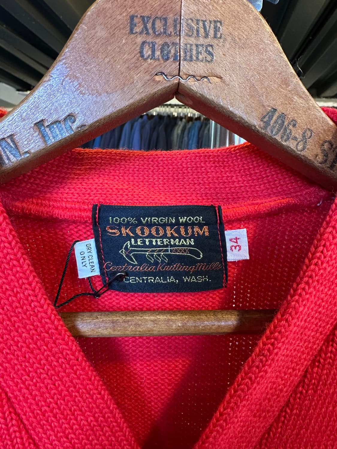 50-60s Virgin Wool 레터맨 가디건 스웨터 우먼스 상품이미지7