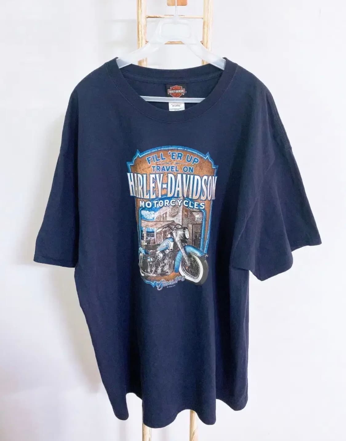 몽빈티지(2XL)할리데이비슨남자바이크오버핏라운드반팔티 상품이미지1