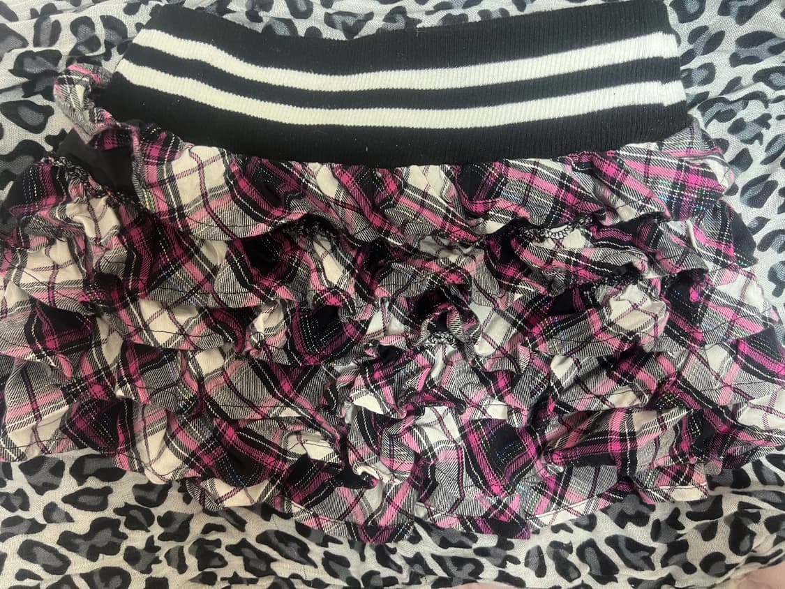 빈티지 갸루 펑크 핑크 체크 미니스커트 캐캐체st 와이즈걸 상품이미지1