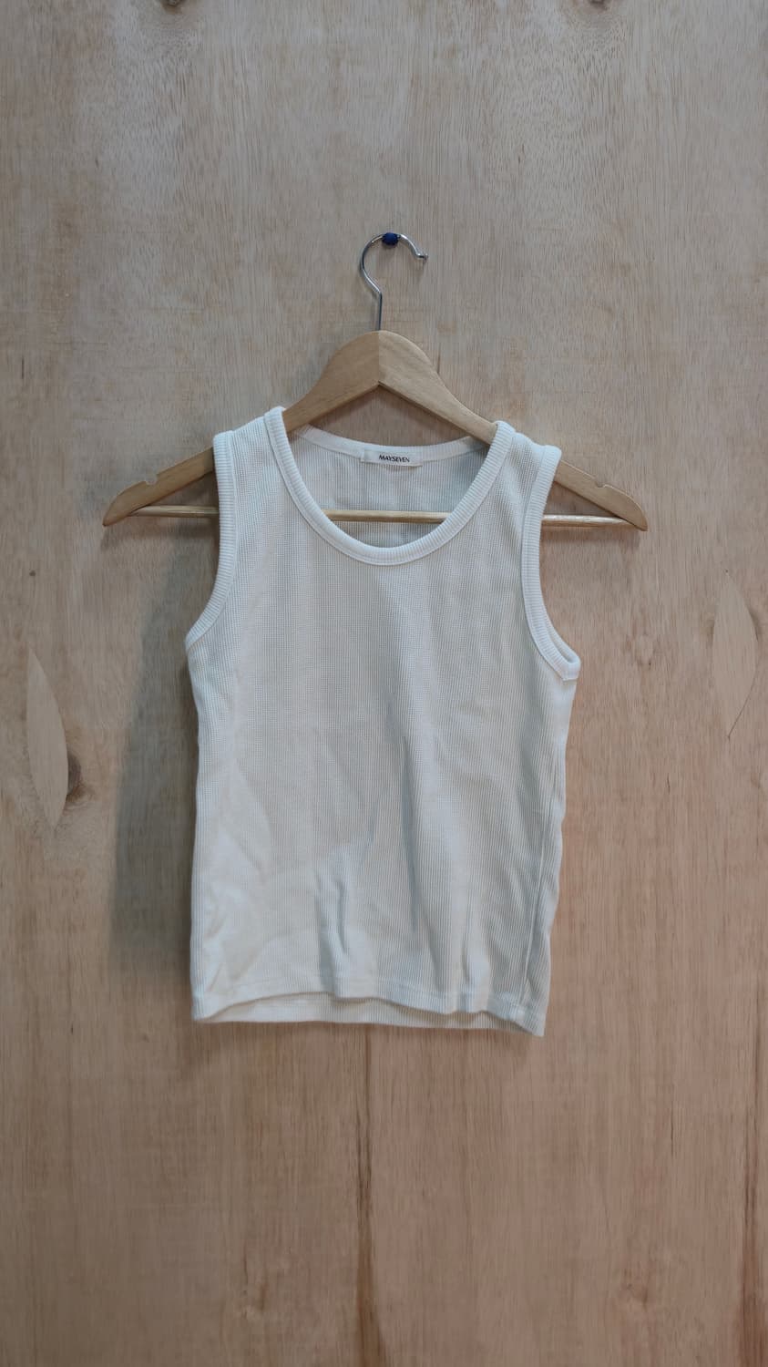 아이보리 와플 니트 슬리브리스 상품이미지1