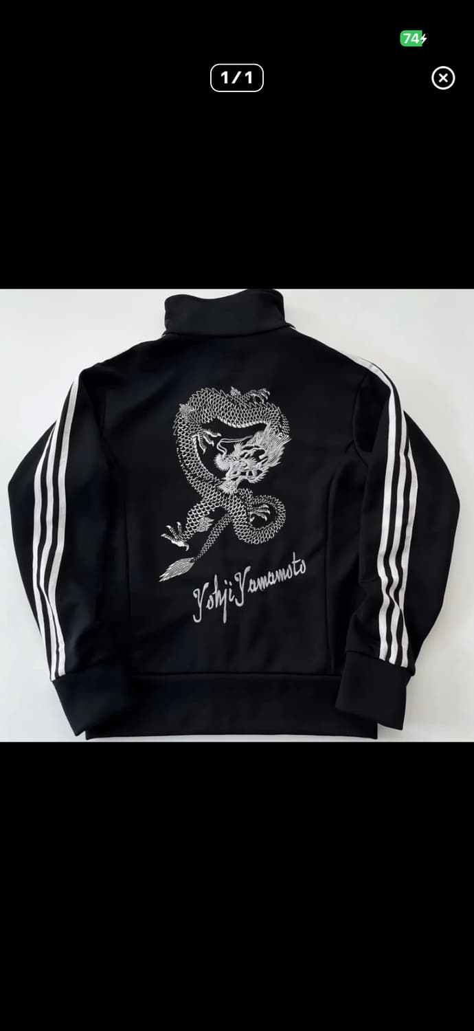 요지야마모토 아디다스 져지 l 블랙 자수 오리엔탈 용 상품이미지1