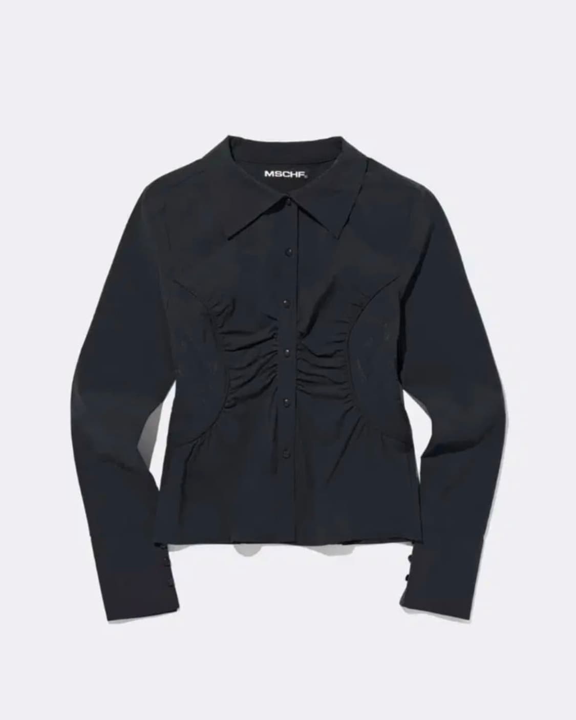 미스치프 셔링 셔츠 SHIRRING SHIRT CHARCOAL 상품이미지1