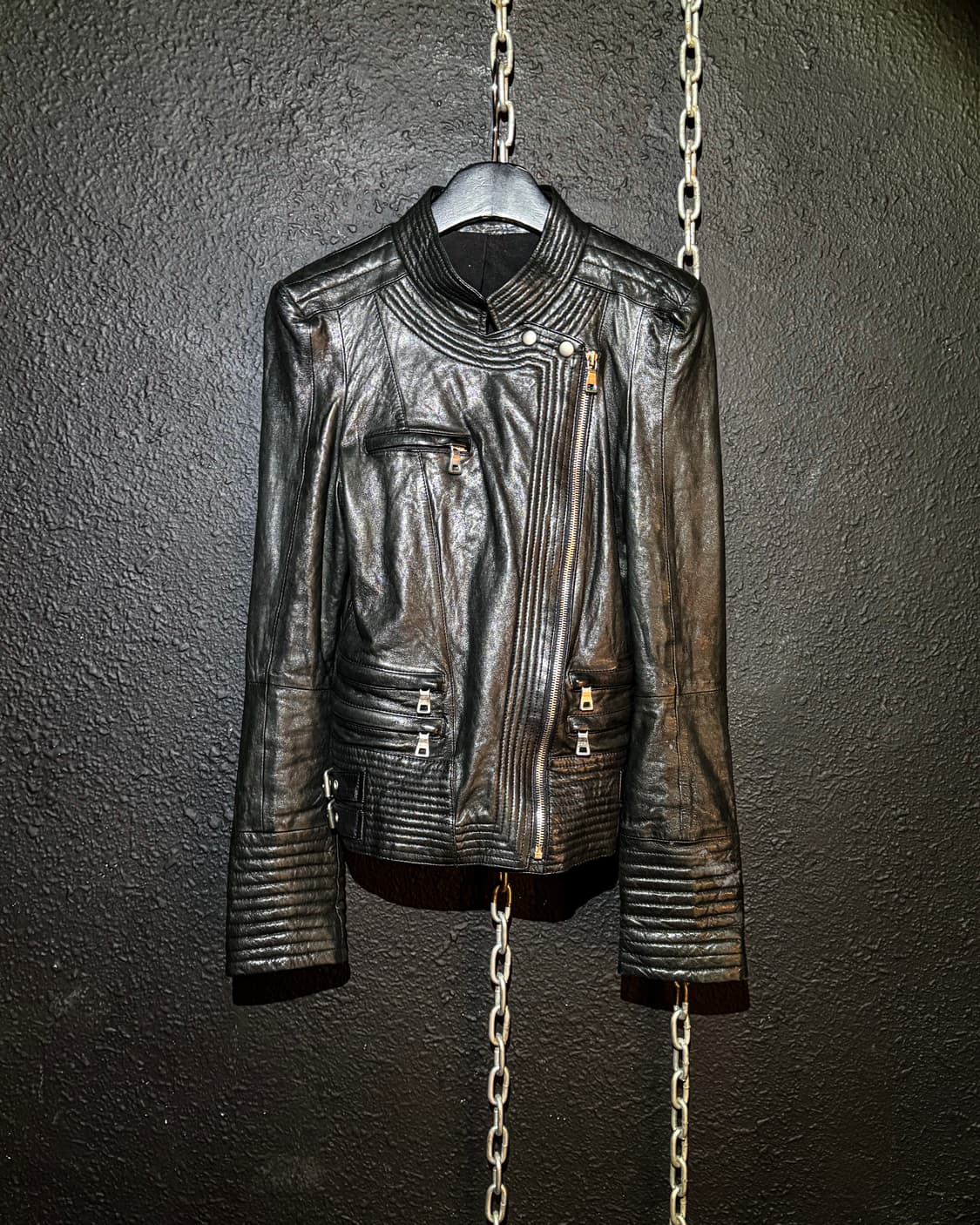 Power Shoulder Leather Jacket 상품이미지4