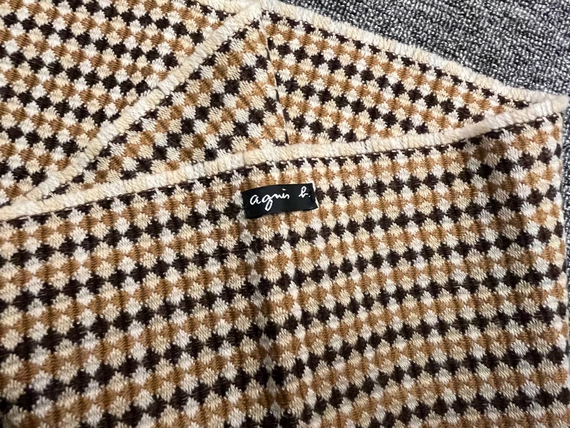 아네스베 100% 버진 울 체크 머플러/목도리 상품이미지3