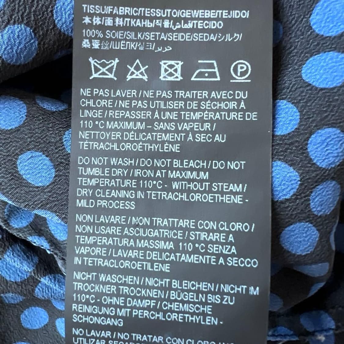 [BTS 지민님 착용] 생로랑 22ss 크러페 블루 폴카닷 셔츠 상품이미지9