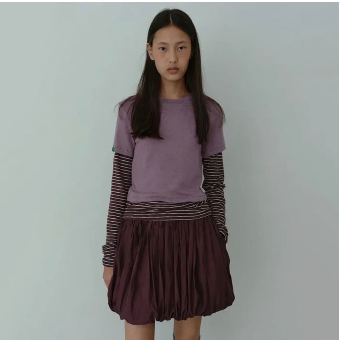 노컨텐츠 레이어드 티 퍼플 상품이미지1