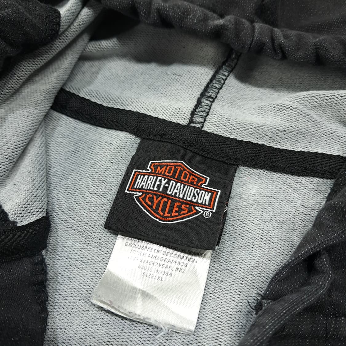 CL641 XL 할리데이비슨 미국판 코튼혼방 차콜 블랙 후드 상품이미지4