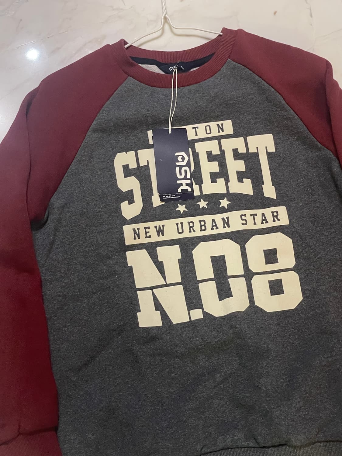 ASH KIDS 회색/와인색 맨투맨 티셔츠 상품이미지2