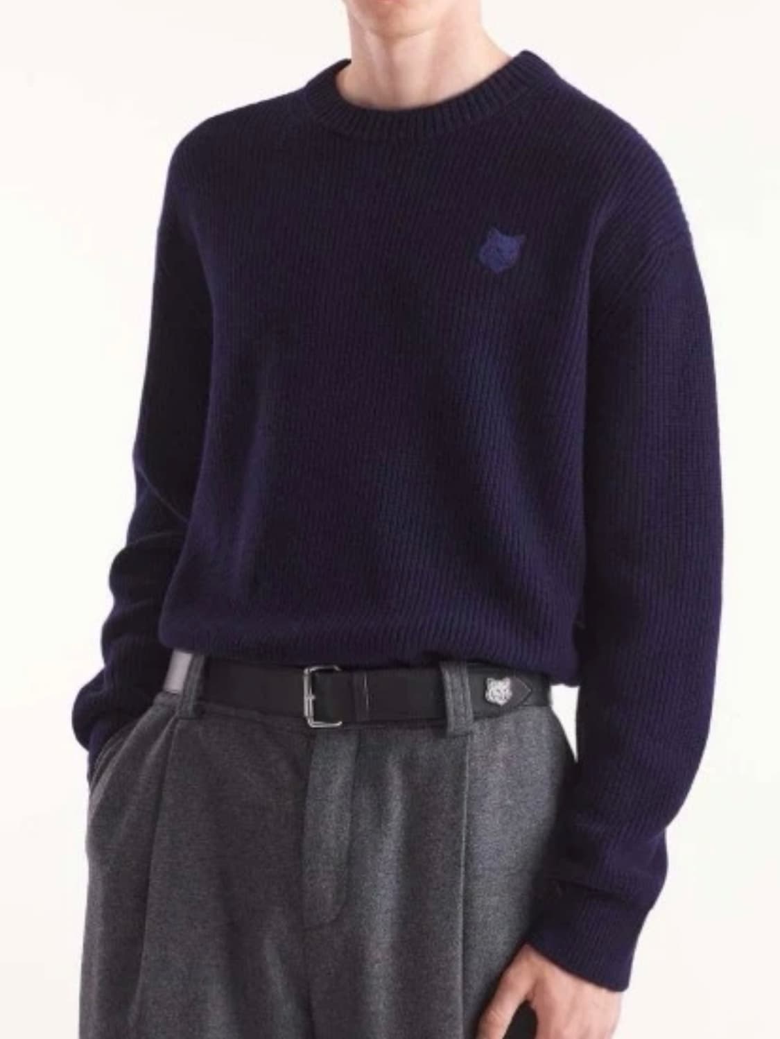 🦊[정품/새상품]메종키츠네 폭스 패치 네이비 와플 니트🦊 상품이미지2