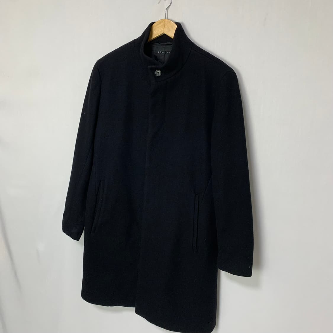 띠어리 블랙 노카라 울 코트 빈티지 M 사이즈 상품이미지3