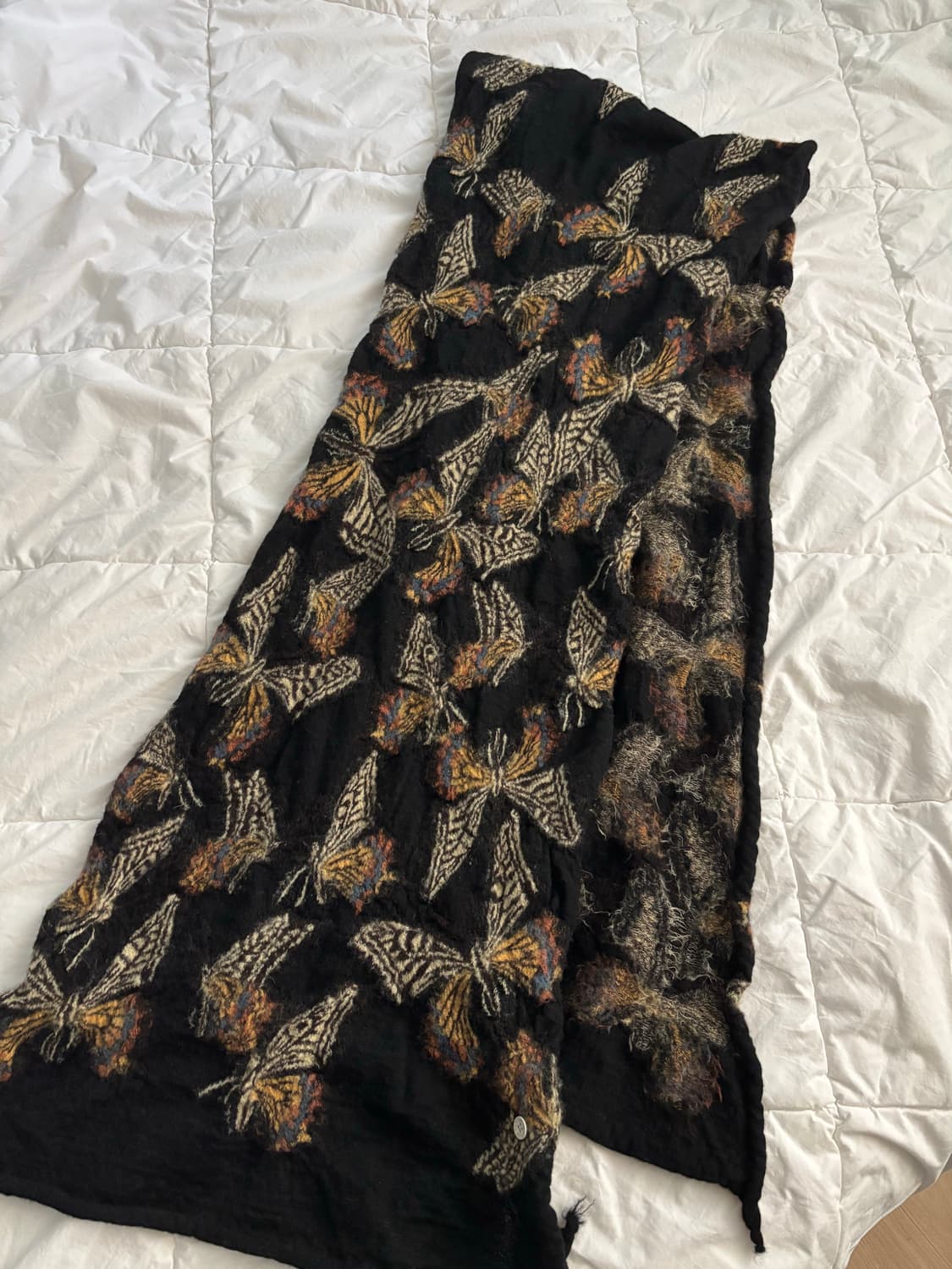 캐피탈 축융 울 나비 버터플라이 머플러 블랙 상품이미지2