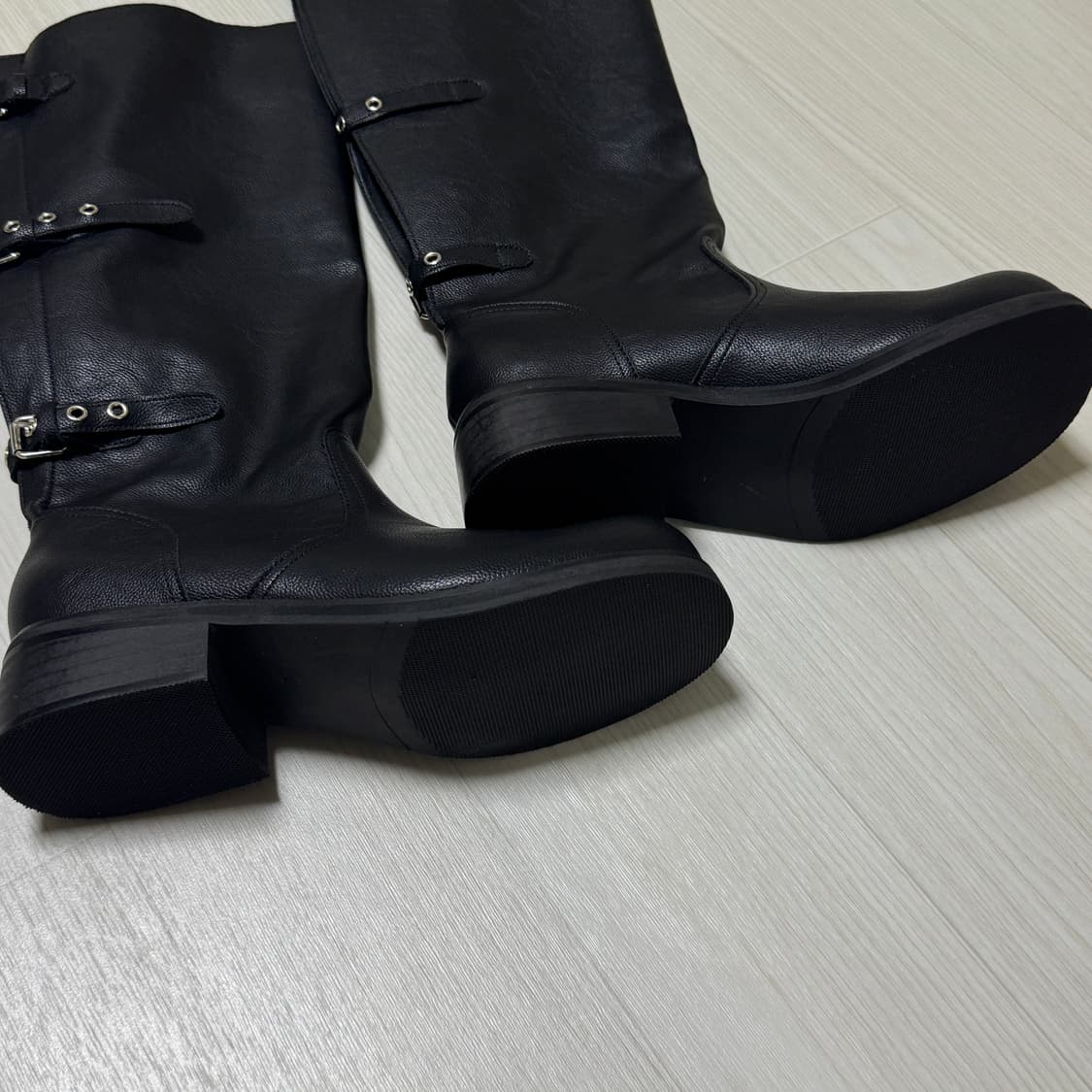 버클 와이드 롱부츠 블랙 38 상품이미지5