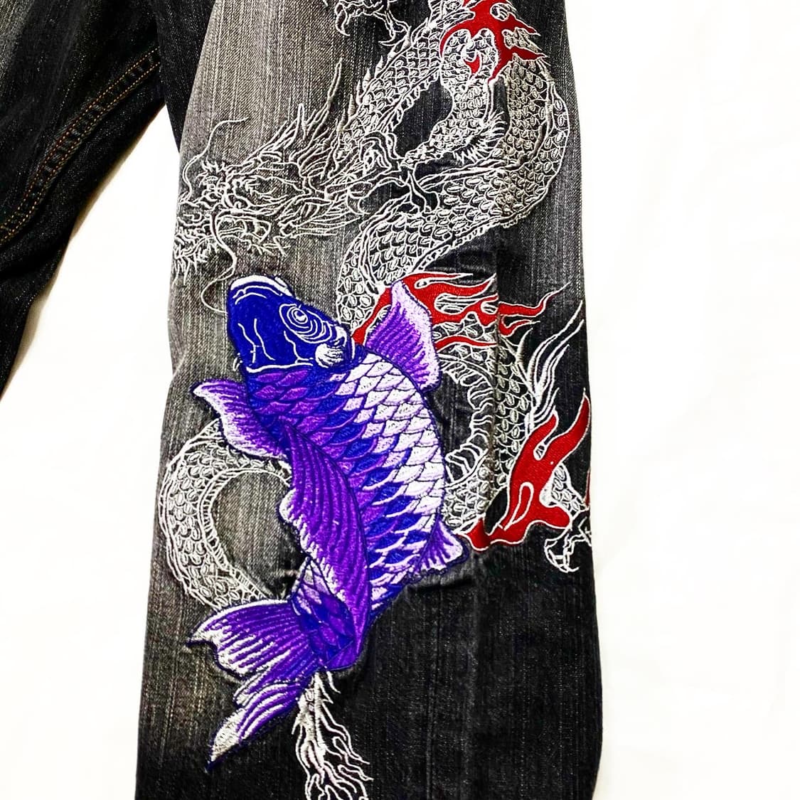 이레즈미 자수 데님 진 상품이미지2