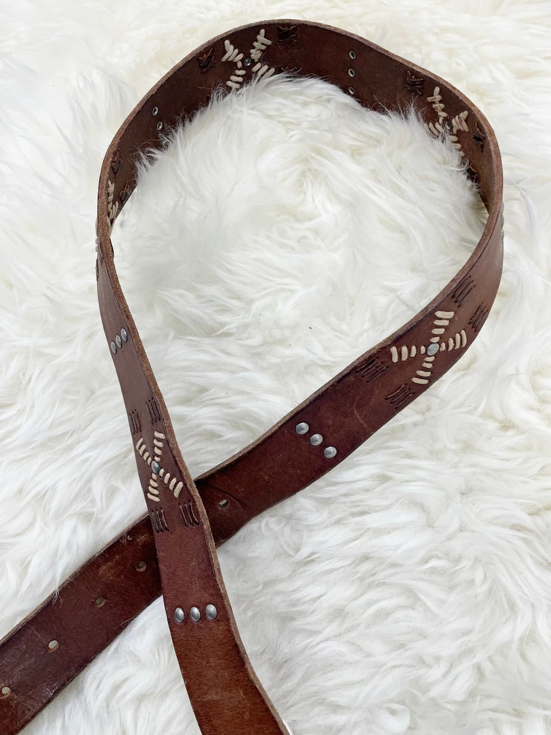 써스데이아일랜드 리얼레더 스티치 버클 벨트 상품이미지7