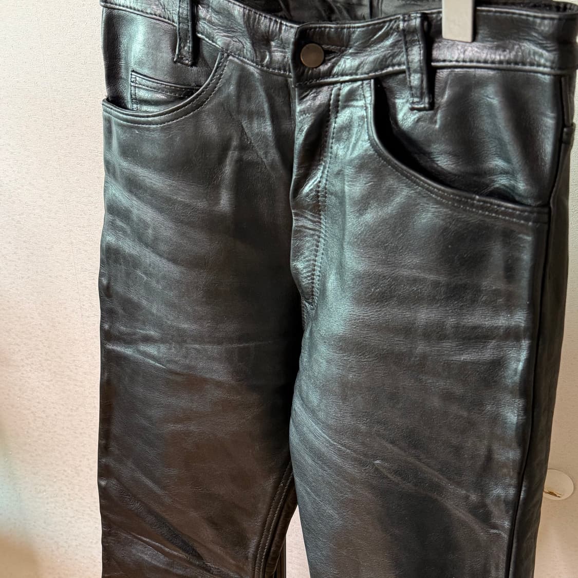 90s 밴슨 카우하이드 레더 팬츠 상품이미지6