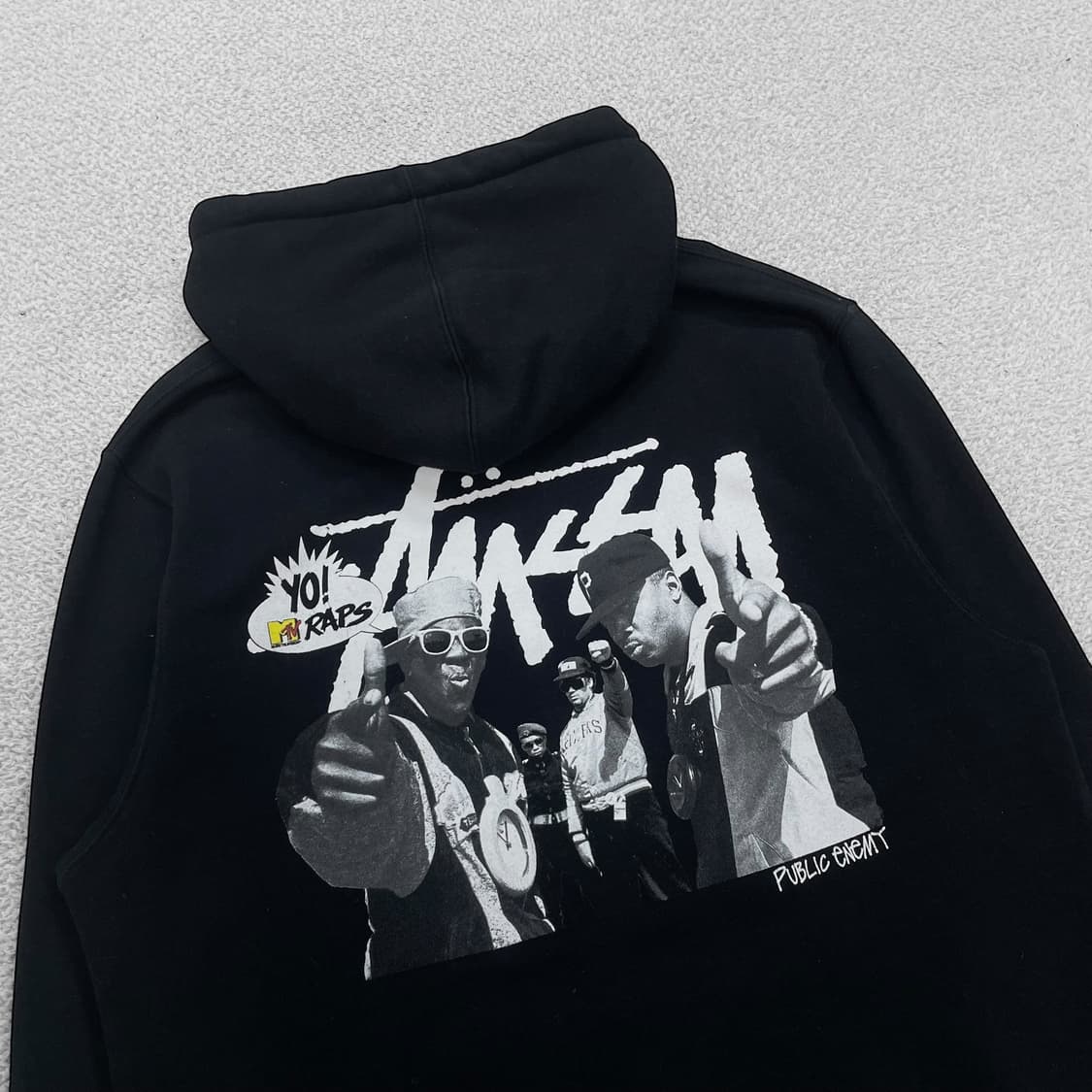 스투시 Stussy MTV raps 퍼블릭 애너미 후드티 블랙 상품이미지3