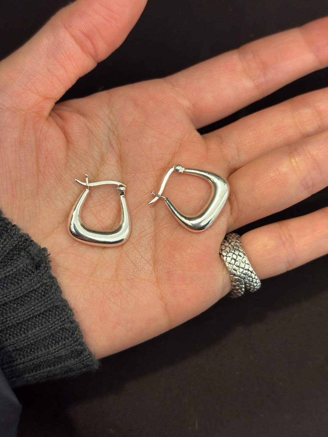 Soft Curve 925Silver Hoop Earring 상품이미지2