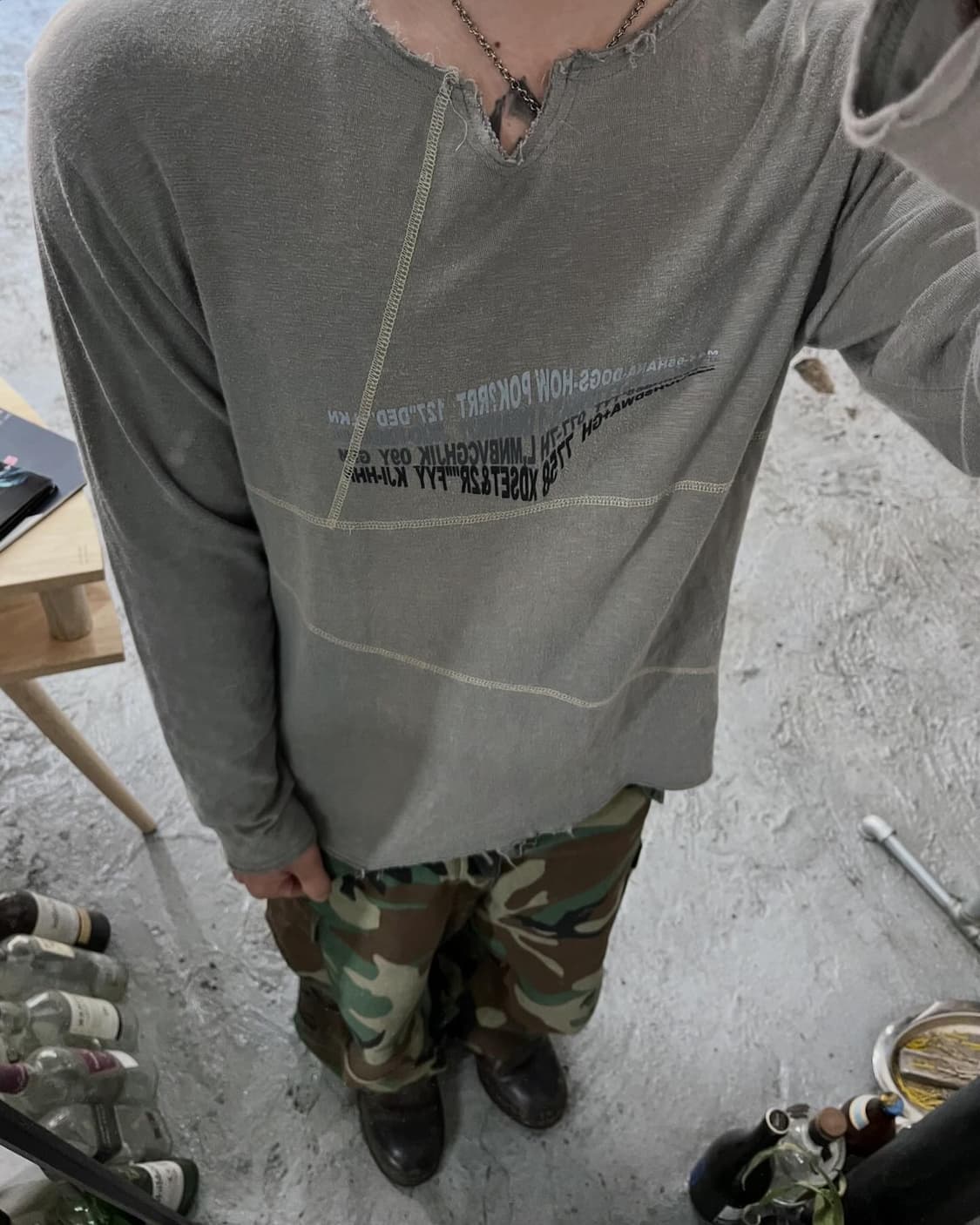 Digital Fortran grunge long tee 상품이미지1