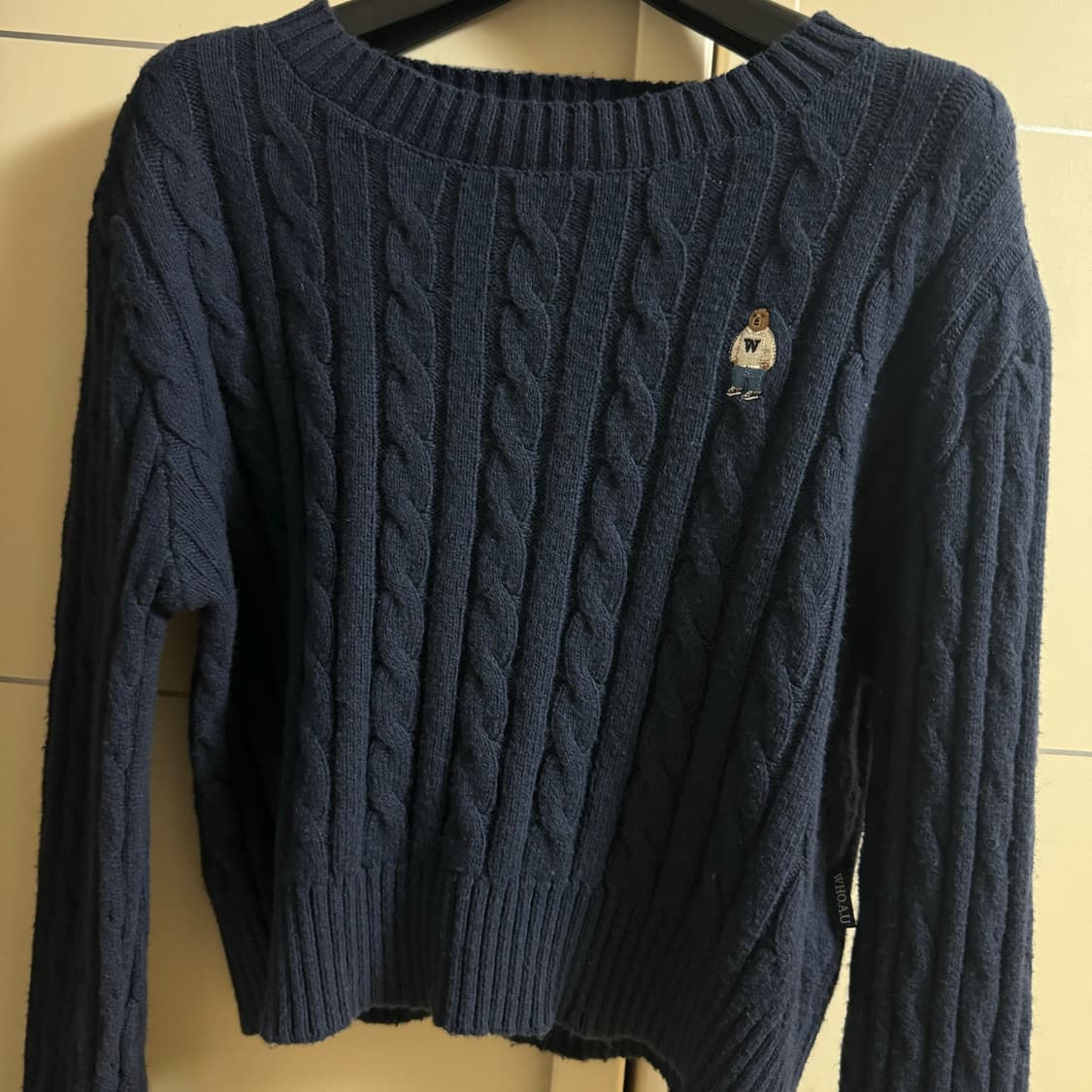 후아유 케이블 크롭 니트 S 상품이미지1