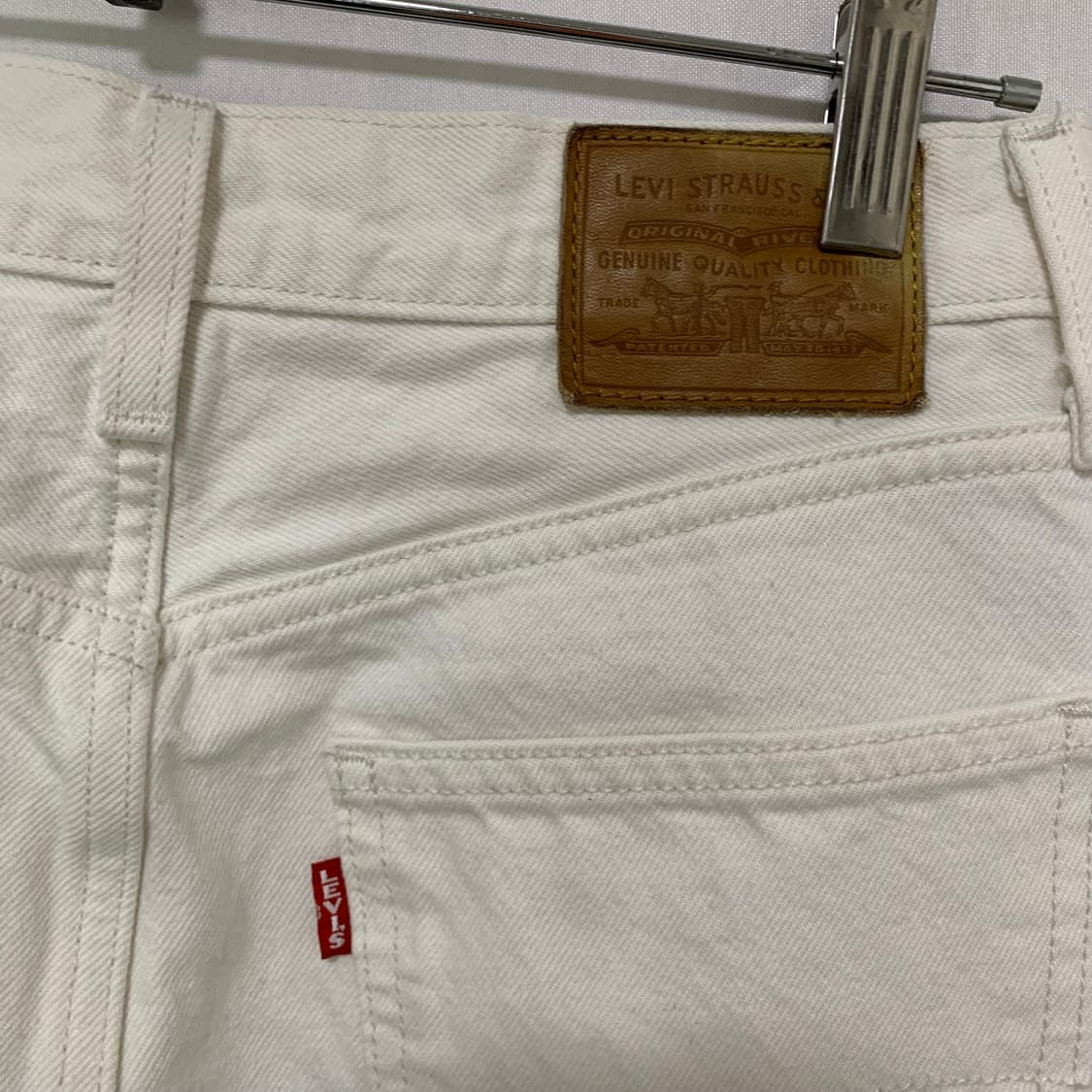 리바이스 화이트 아이보리 데님 트임 롱 스커트 25인치 빈티지 치마 상품이미지6