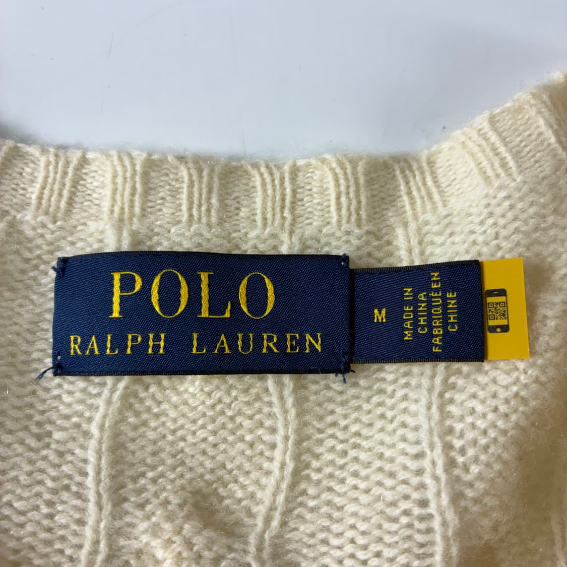 Polo  폴로 랄프로렌 신형 자수 캐시미어 울 크림 꽈배기 니트  상품이미지4