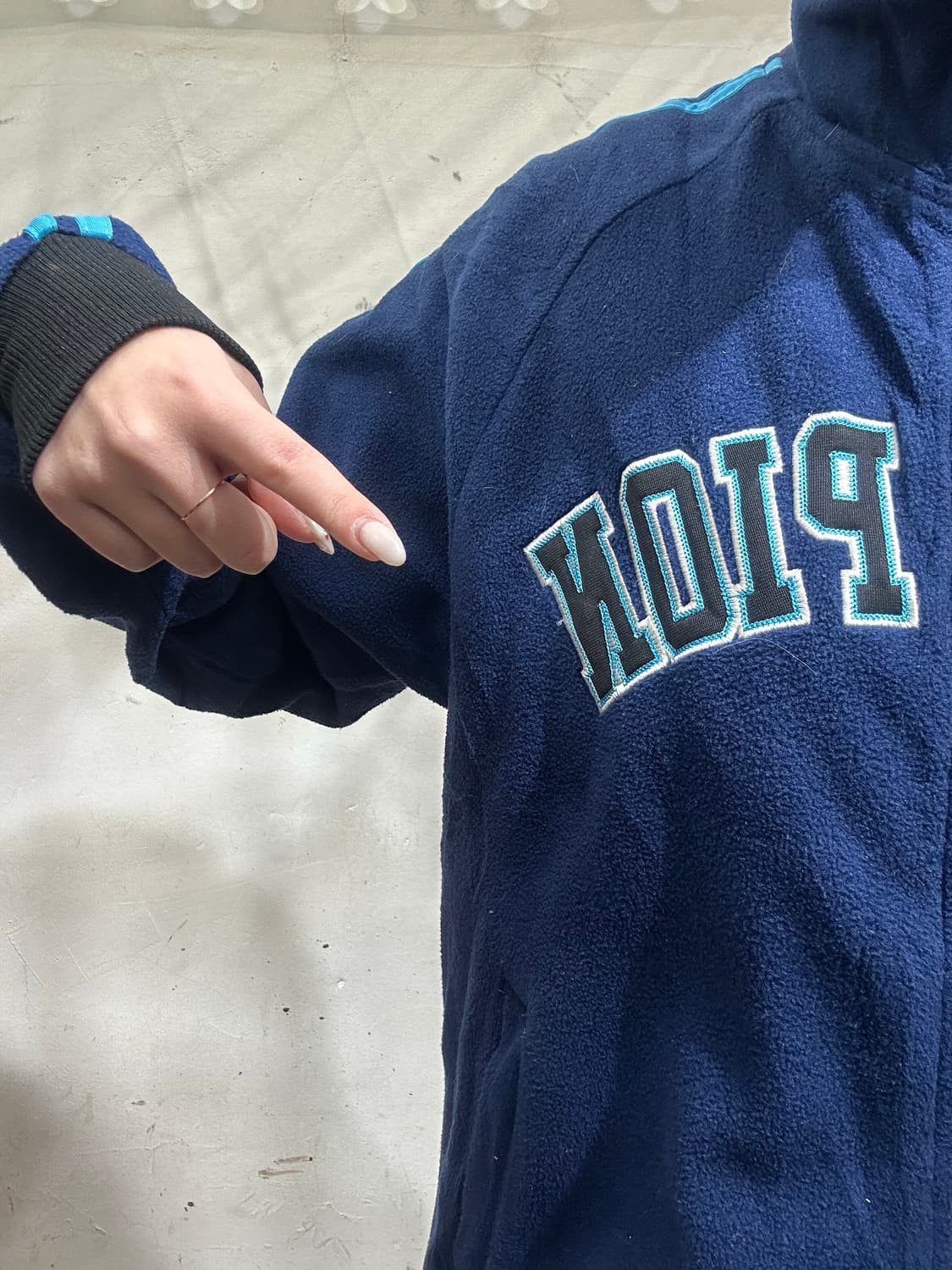 챔피온 네이비 일본판 아치형 올드스쿨 트랙탑 져지  상품이미지4